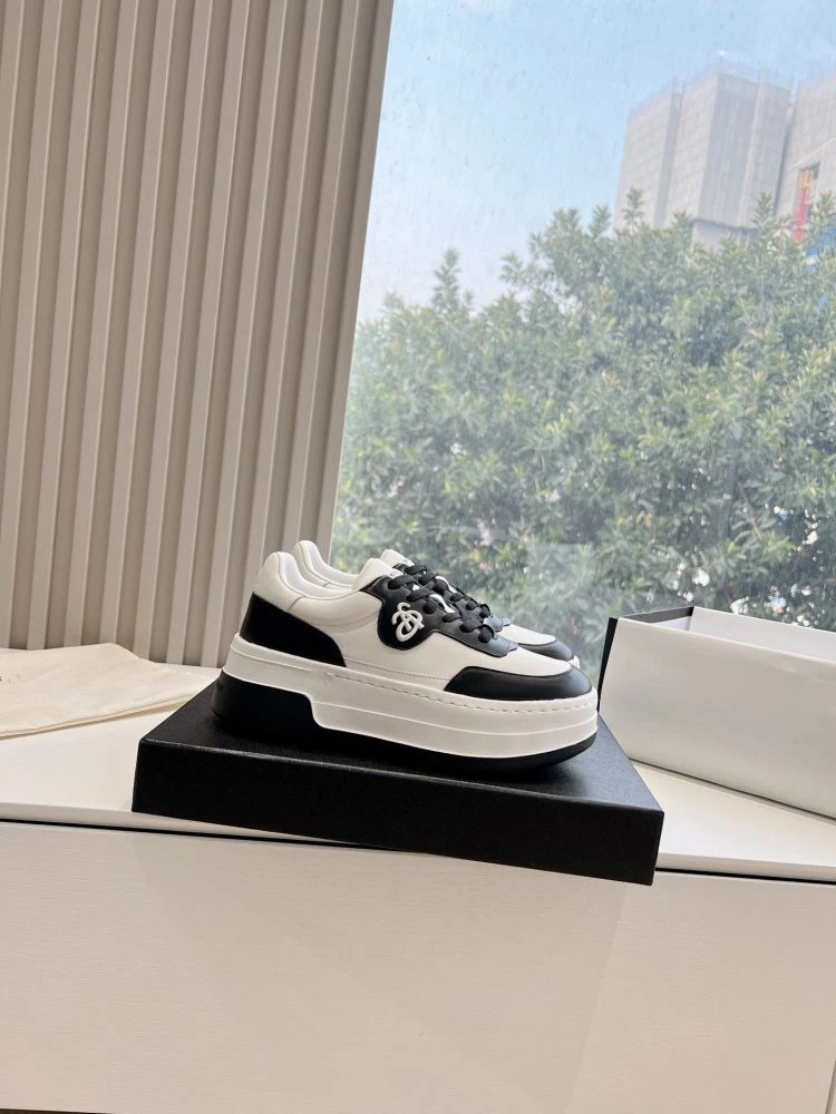 Chanel CC Logo Chunky Platform Sneakers White - 26
