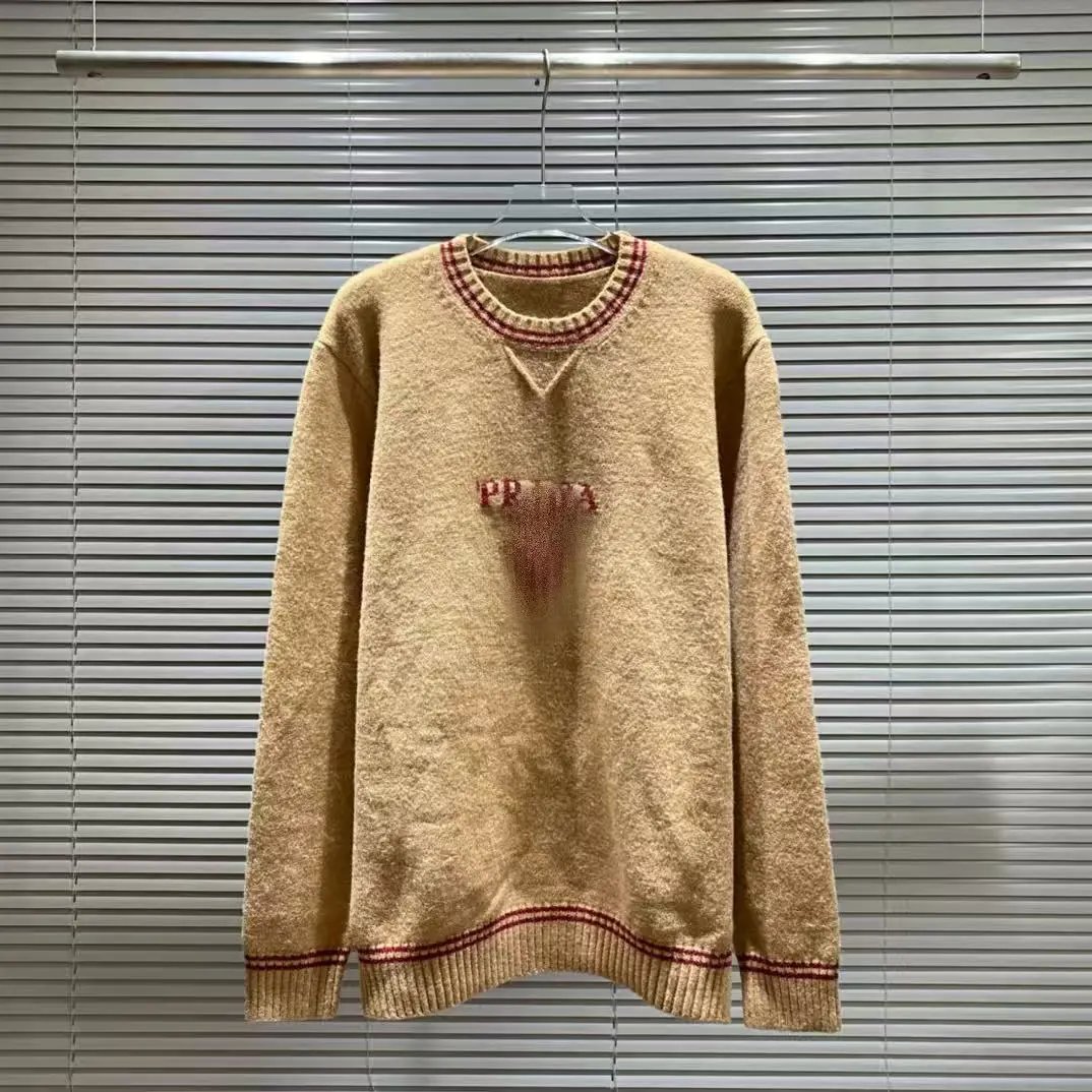 Prada Logo-Embroidered Ivory Knit Sweater - 4