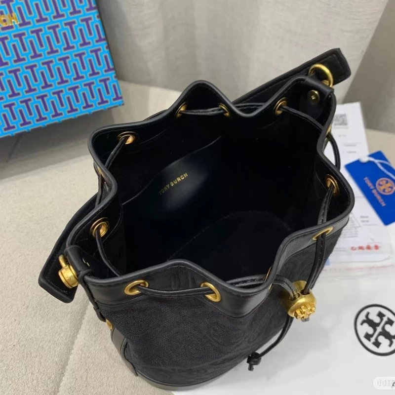 Tory Burch Crossbody Bags Drawstring monogram bucket bag image 4