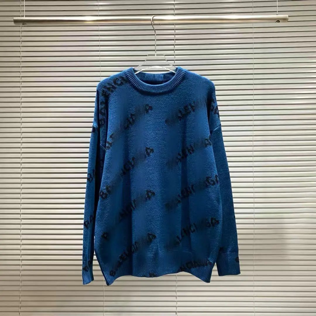 Balenciaga Logo Print Knit Sweater Black - 12
