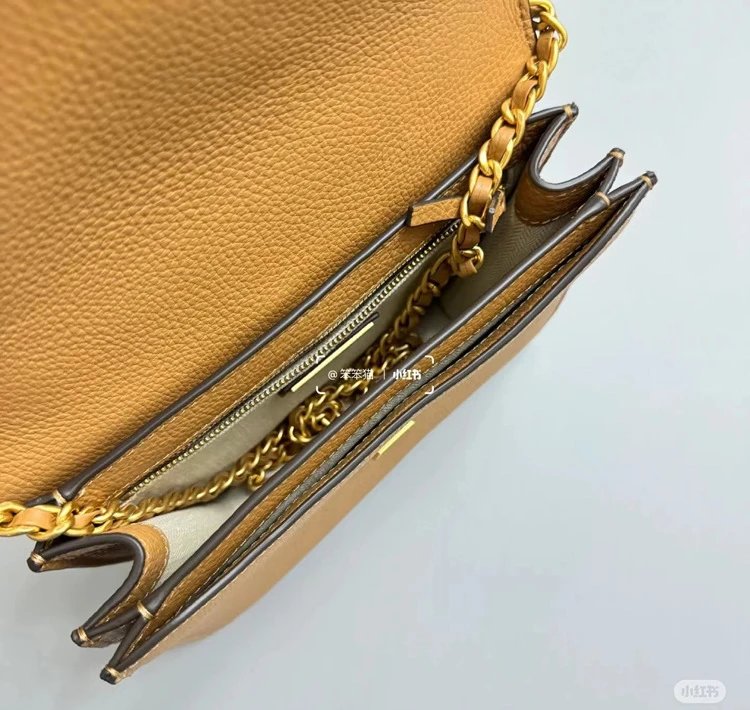 Tory Burch Miller Chain Bag Camel Leather Shoulder Bag - 19
