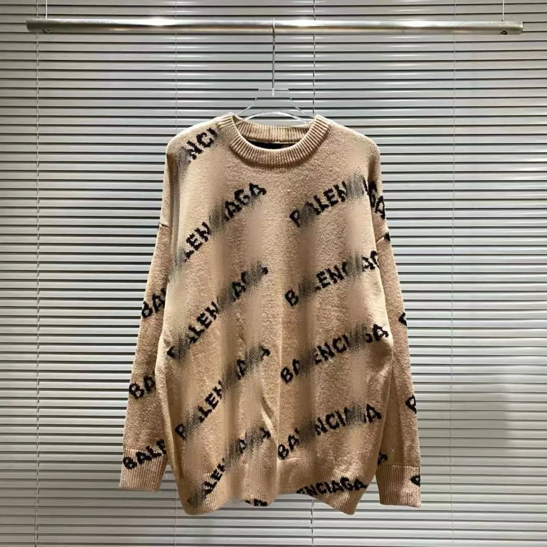 Balenciaga Logo Print Knit Sweater Black - 16