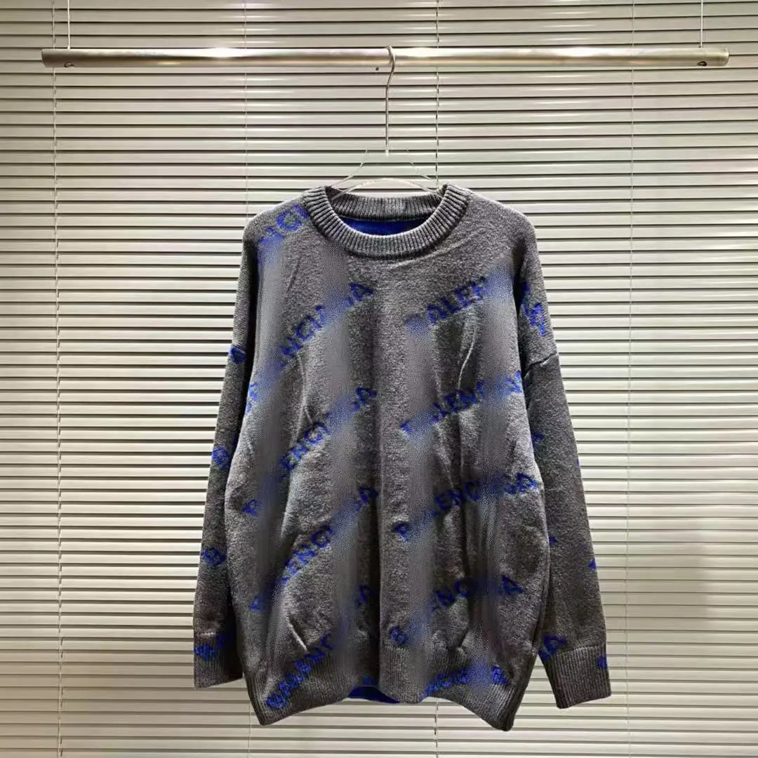 Balenciaga Logo Print Knit Sweater Black - 20