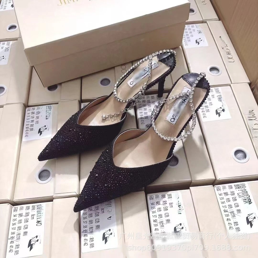 Jimmy Choo High Heels Rhinestone Pointed-Toe Ankle-Strap Stiletto Pumps image 2