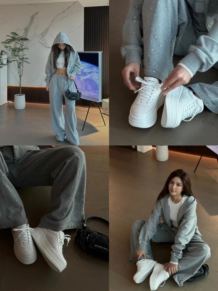 Chanel CC Logo Chunky Platform Sneakers White - 11