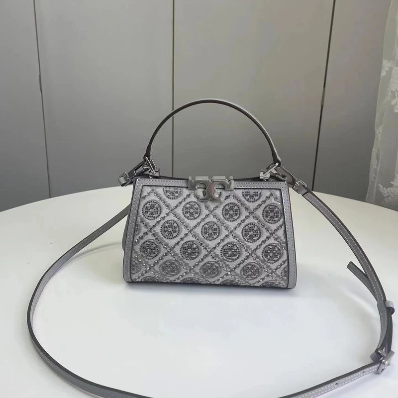 Tory Burch Handbags Mini embellished Double T top-handle bag with shoulder strap image 1