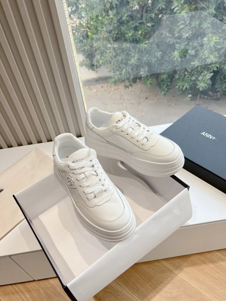 Chanel CC Logo Chunky Platform Sneakers White - 16