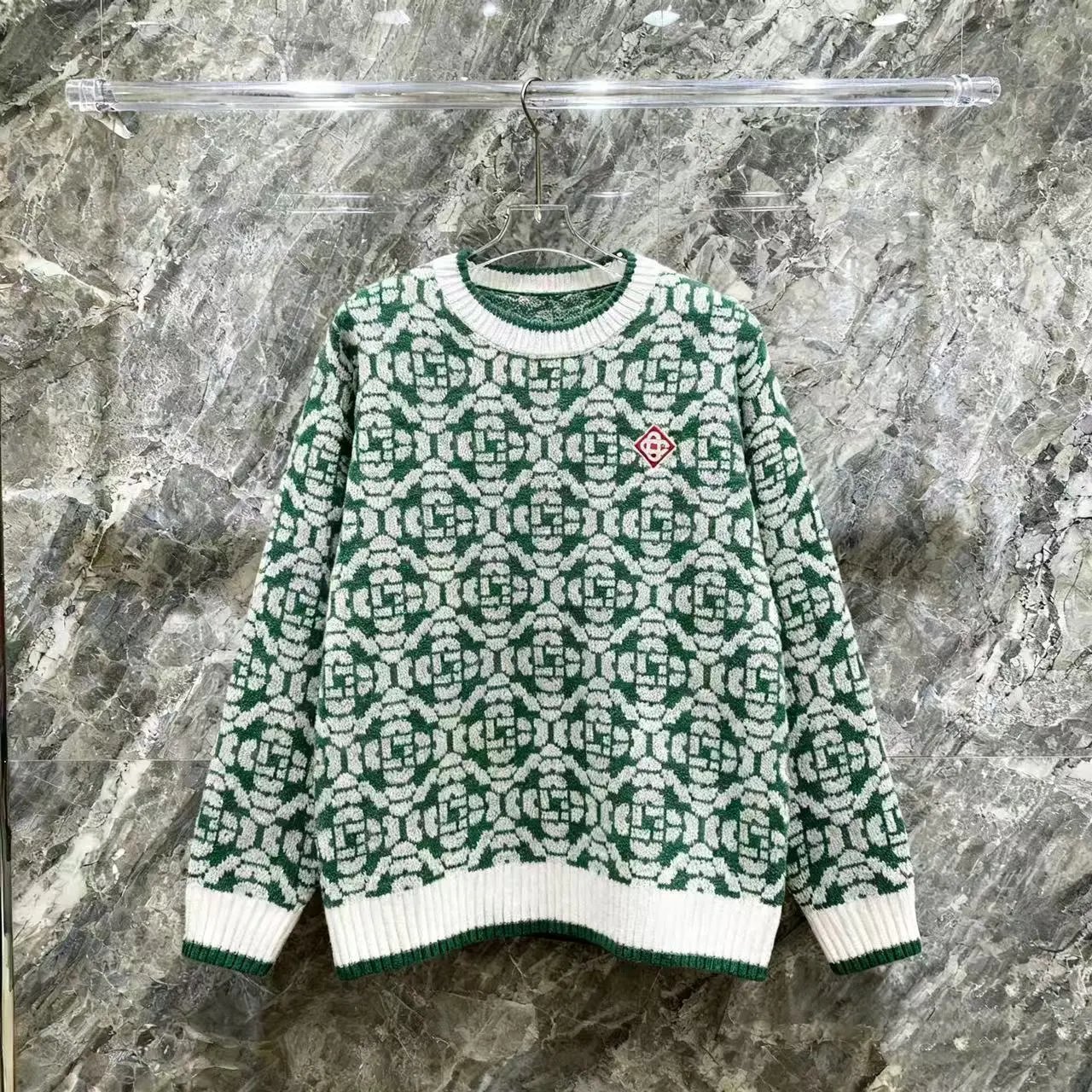 Casablanca School of Beautiful Embroidered Knit Sweater White - 3