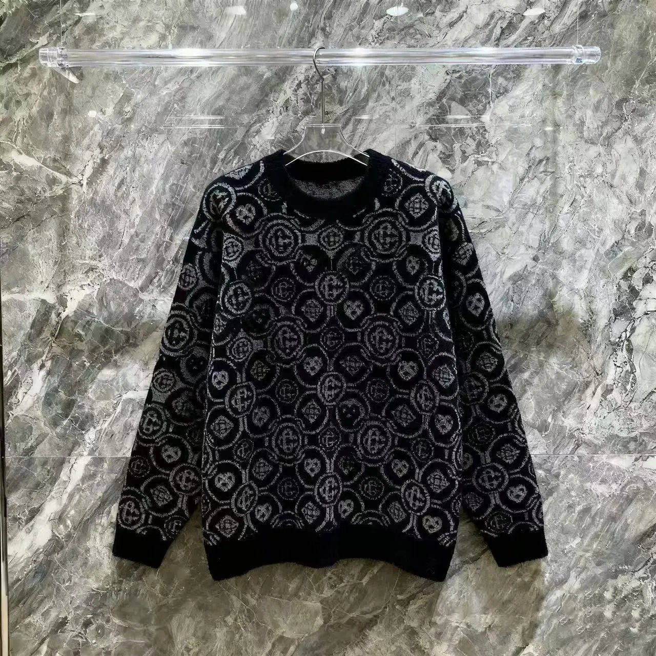 Casablanca School of Beautiful Embroidered Knit Sweater White - 8