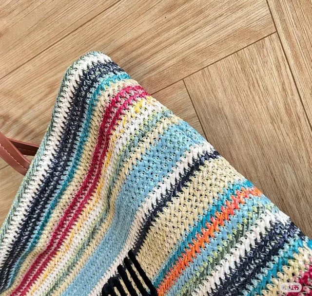 Miu Handbags Woven Striped Tote Bag product detail image 14