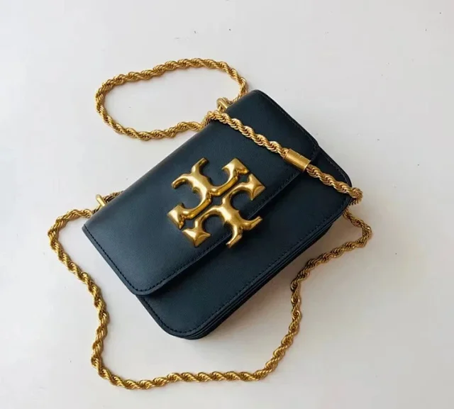 Tory Burch Crossbody Bags Gold Double T Logo Chain Strap product detail image 10
