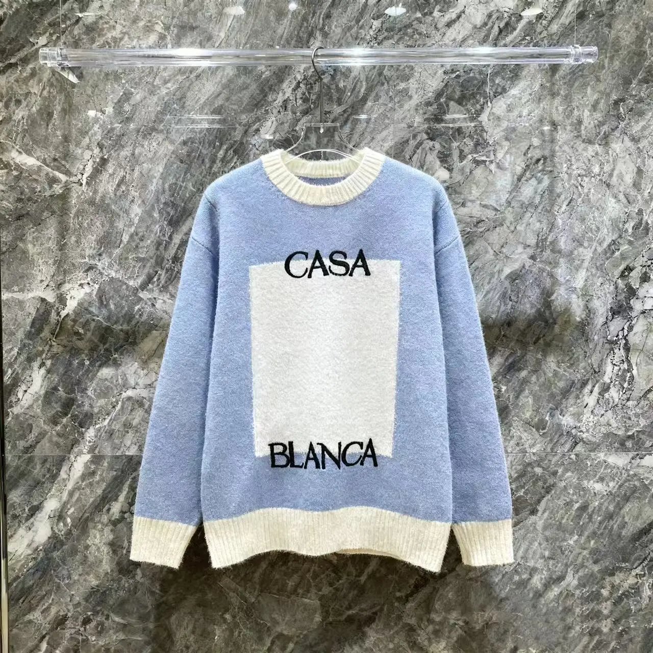 Casablanca School of Beautiful Embroidered Knit Sweater White - 4