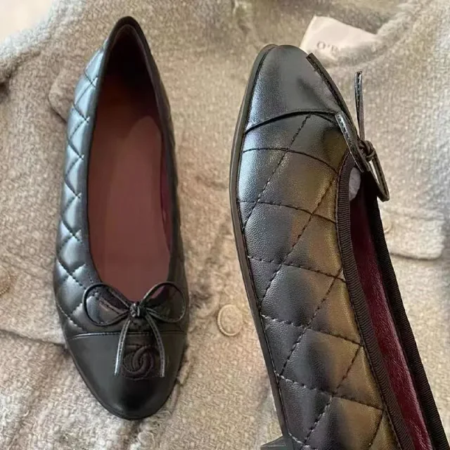 Chanel Leather Shoes Bow Ballet Flats product detail image 8