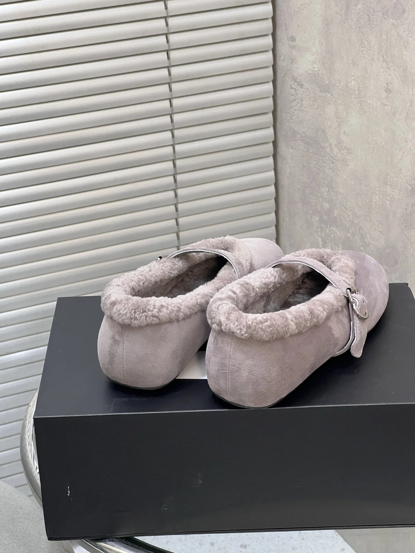 UGG Shearling-Trimmed Suede Mary Jane Loafers Beige - 24