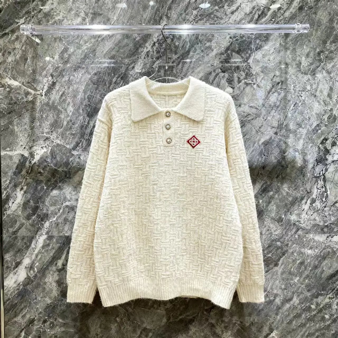 GRA Logo Knit Polo Sweater Multicolor - 4