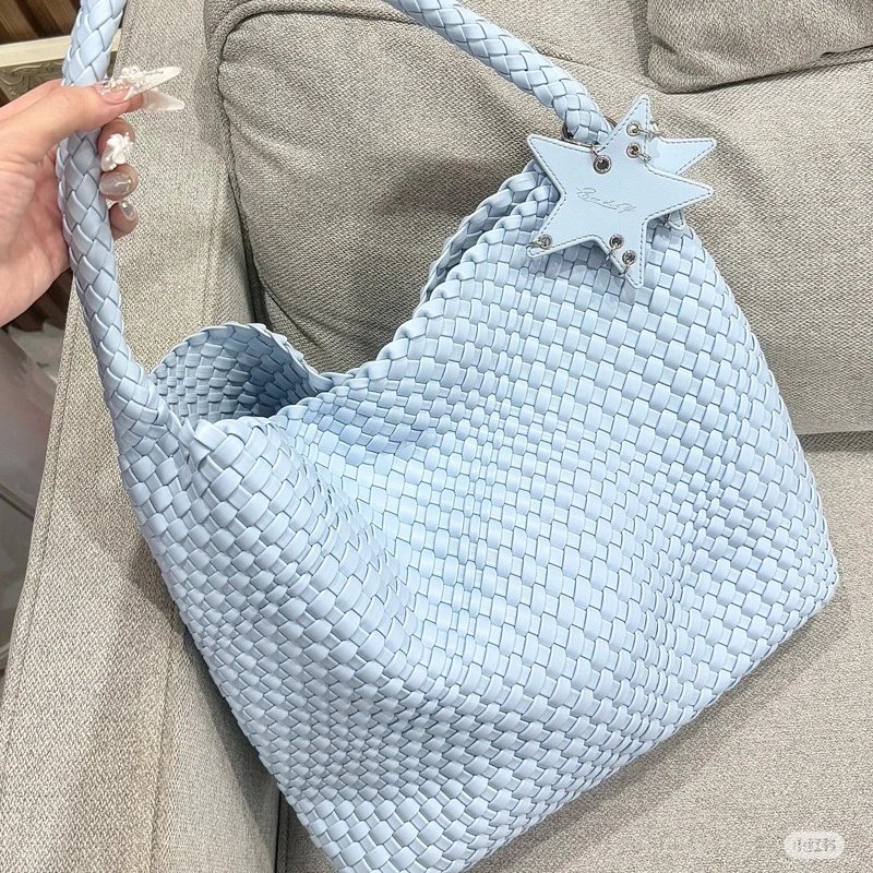 Unbranded Handbags Woven Hobo Bag with Star Charm image 1