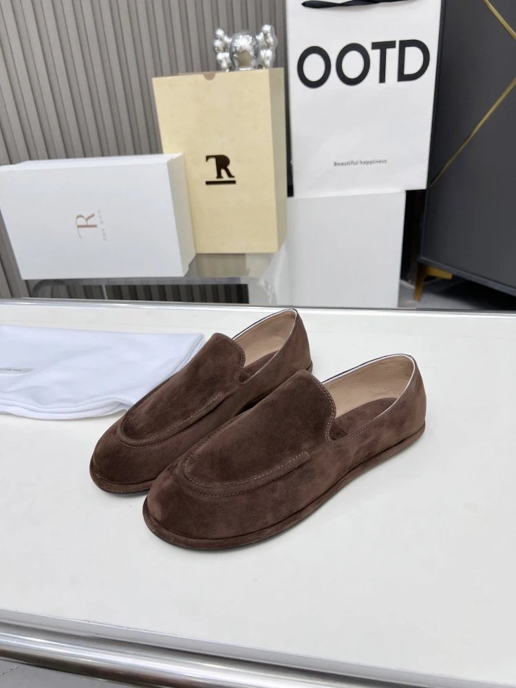 R Brand Suede Loafer Black Casual Shoes - 3