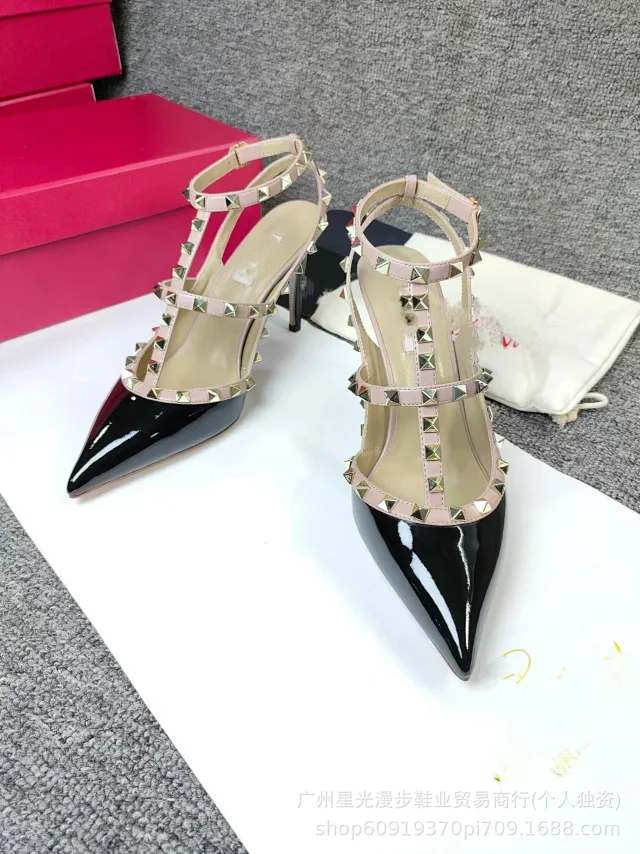 Unbranded High Heels Pointed-Toe Studded Ankle-Strap product detail image 15