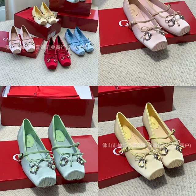 Gucci Casual Shoes Satin square-toe Mary Jane flats with bow and horsebit hardware product detail image 6