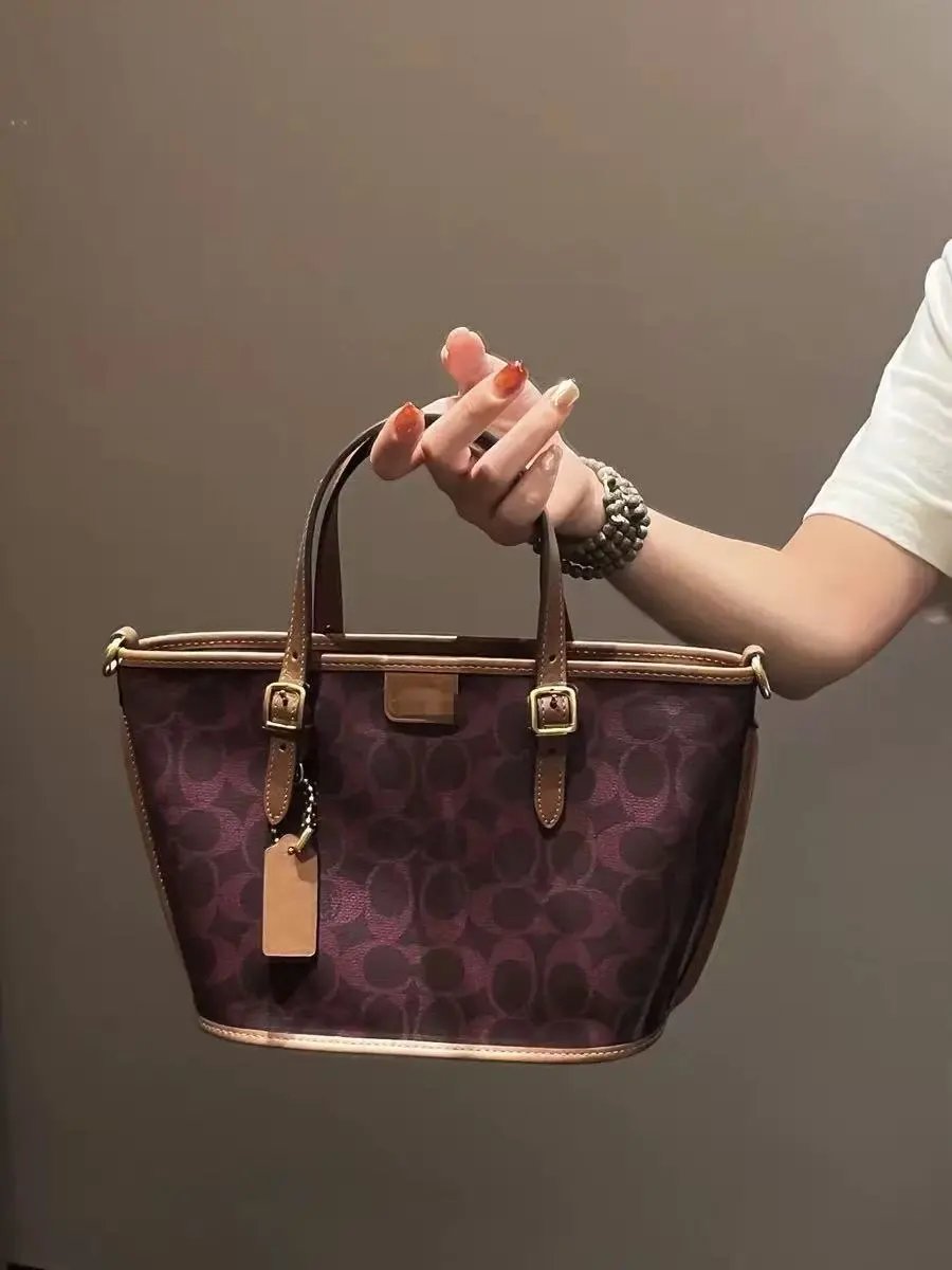 Coach Mini City Tote Black Leather Handbag - 3