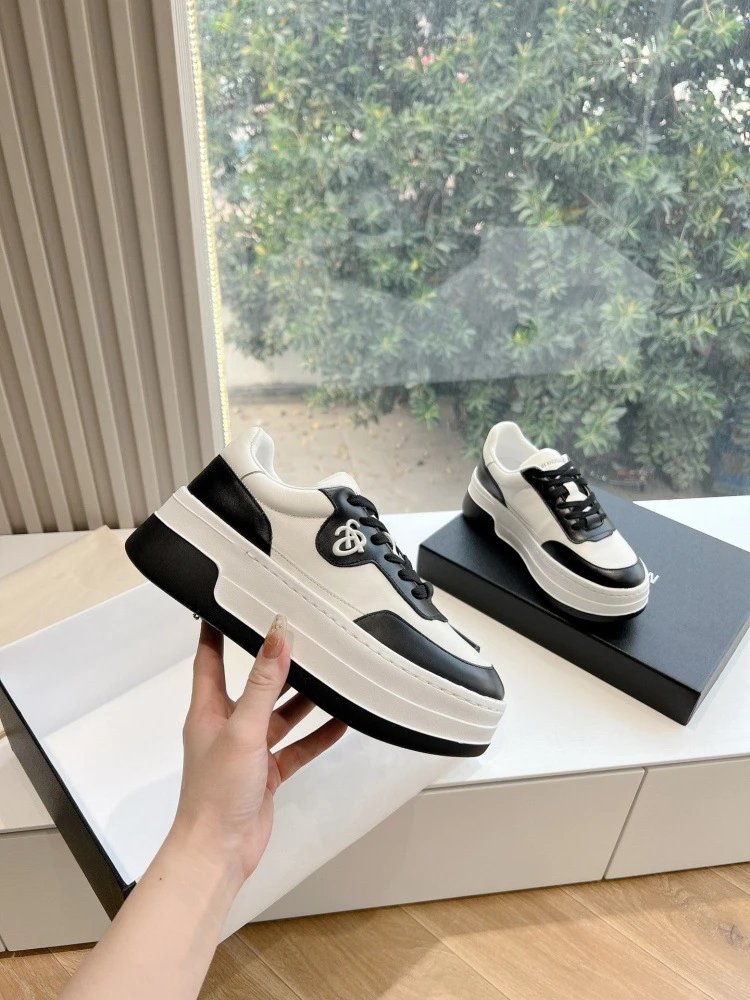Chanel CC Logo Chunky Platform Sneakers White - 23