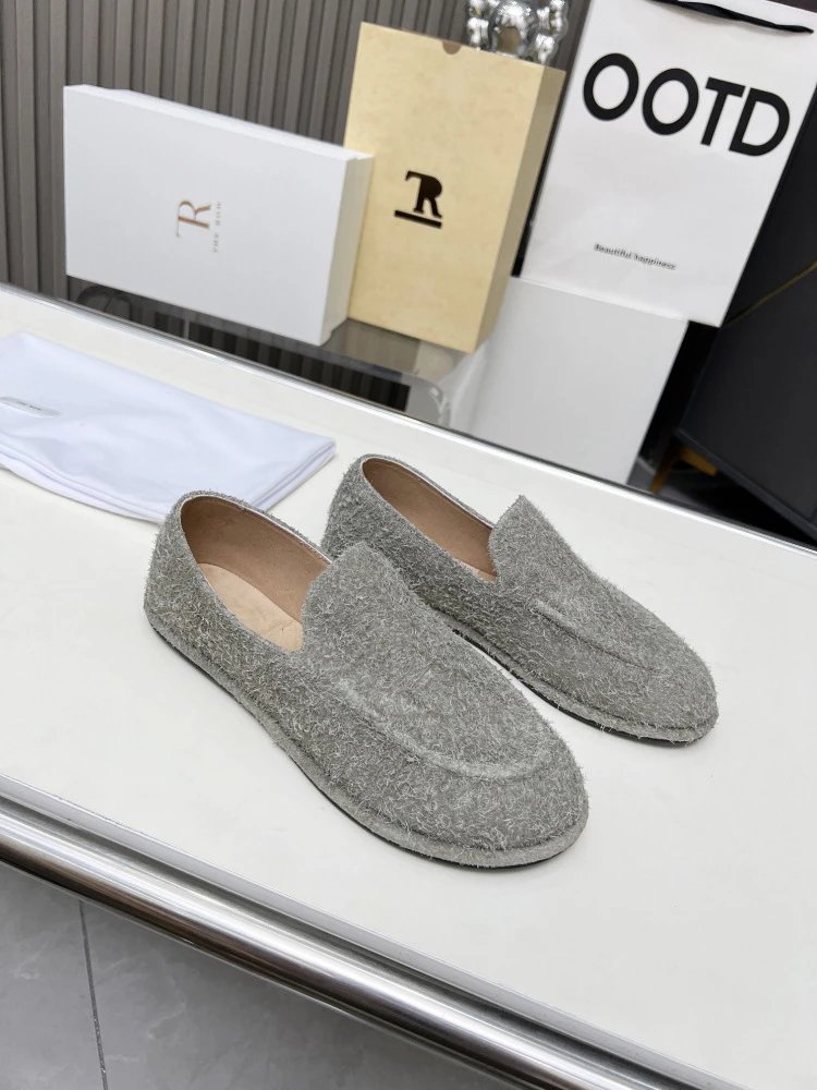R Brand Suede Loafer Black Casual Shoes - 41