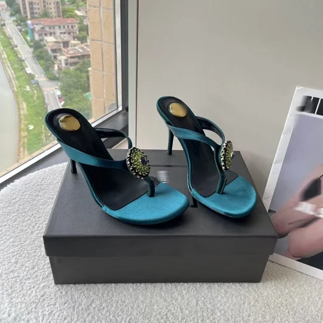 Unbranded High Heels Rhinestone Floral Toe-Post Stiletto Heeled Sandals product detail image 12