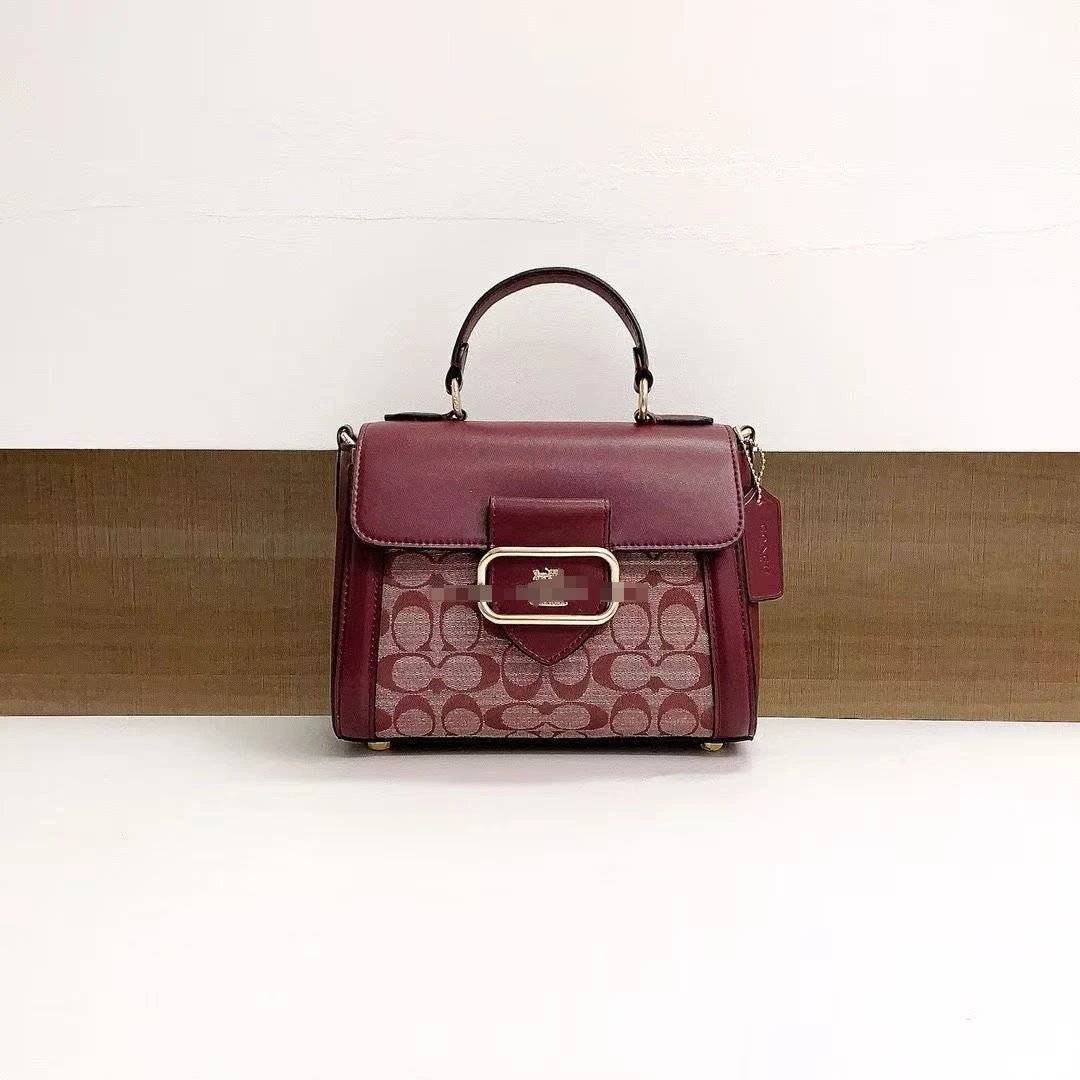 Coach Tabby Mini Top-Handle Bag Beige and Brown Signature Canvas Handbag - 5