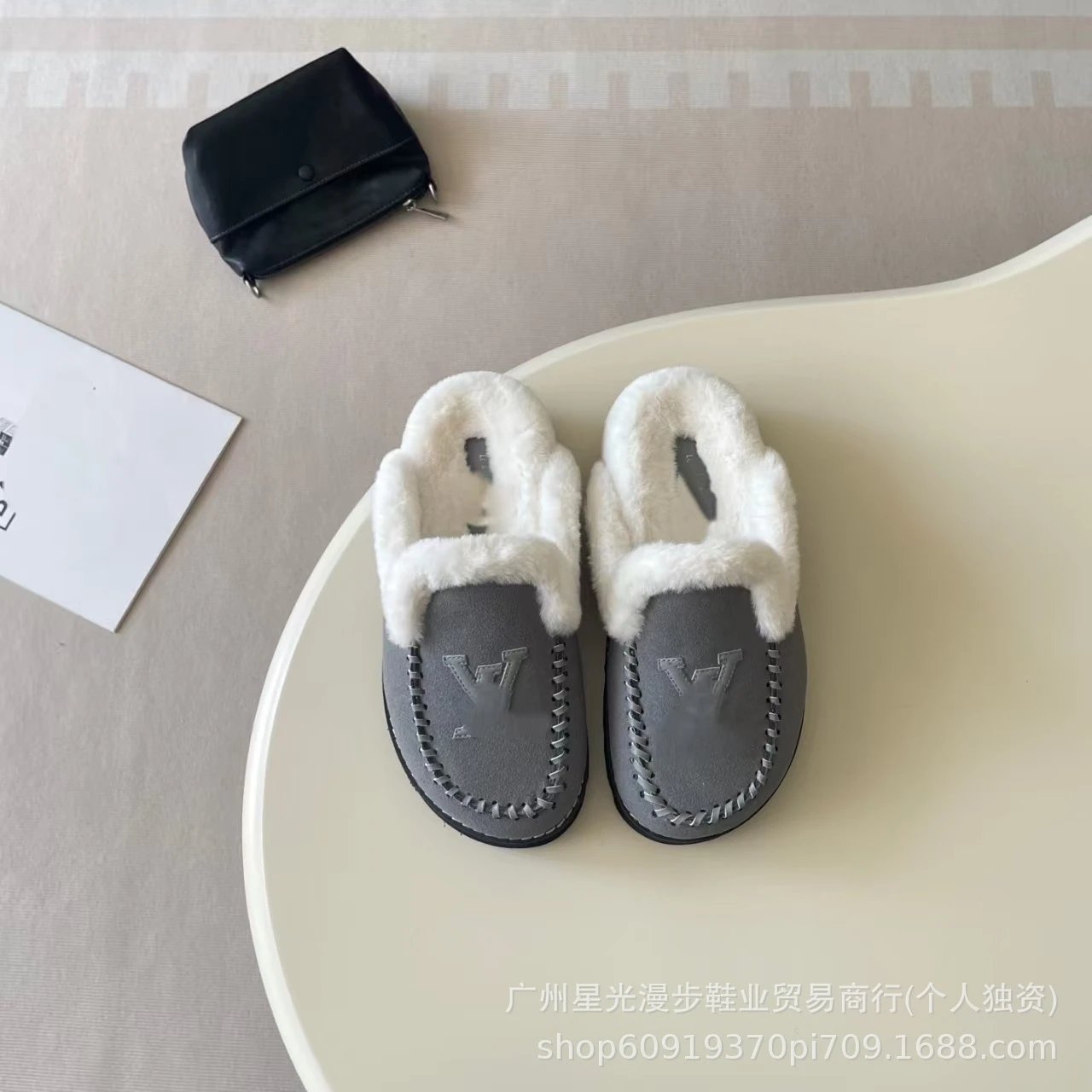 Louis Vuitton Slippers Faux-Fur-Lined LV Monogram Mule image 2