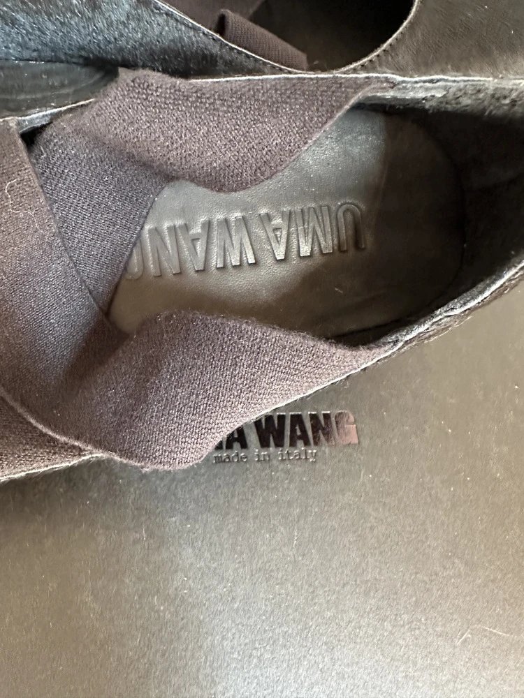 Uma Wang Square-Toe Mary Jane Block Heels Black Shoes - 7