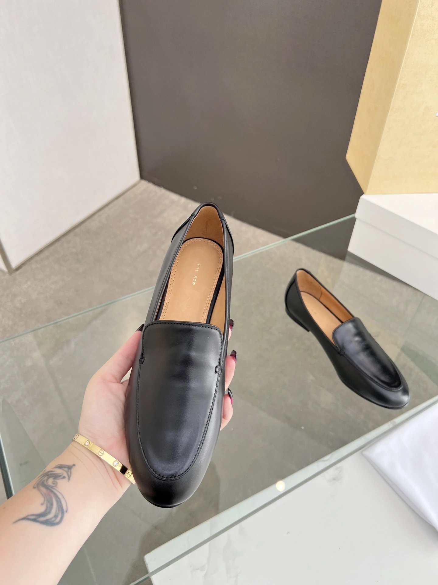 The Row Loafer Cream Leather Loafers - 6