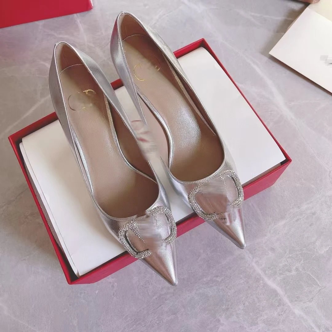 Unbranded High Heels Pointed-Toe Rhinestone Buckle Pumps image 4