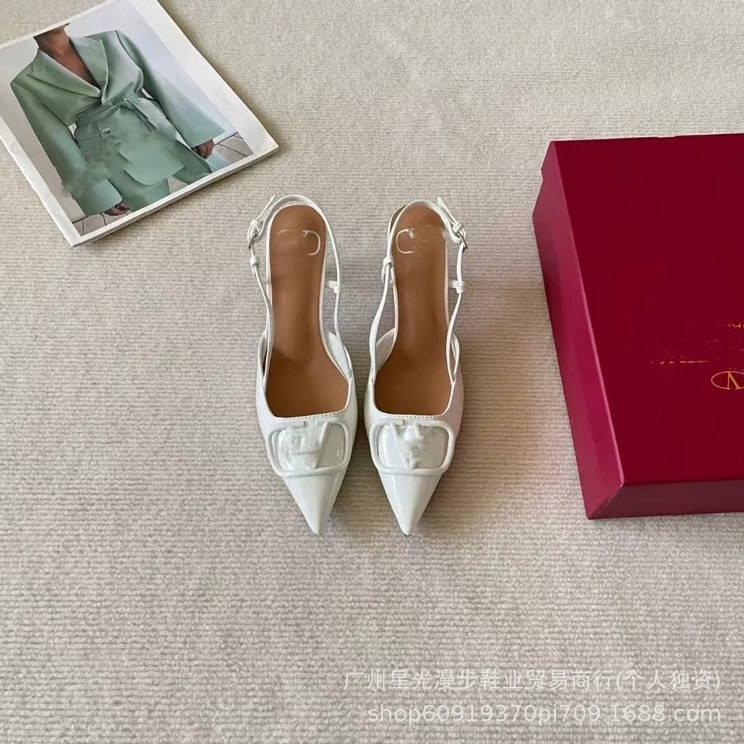 Valentino Garavani VLogo Slingback Pumps Nude Patent Leather Heels - 24