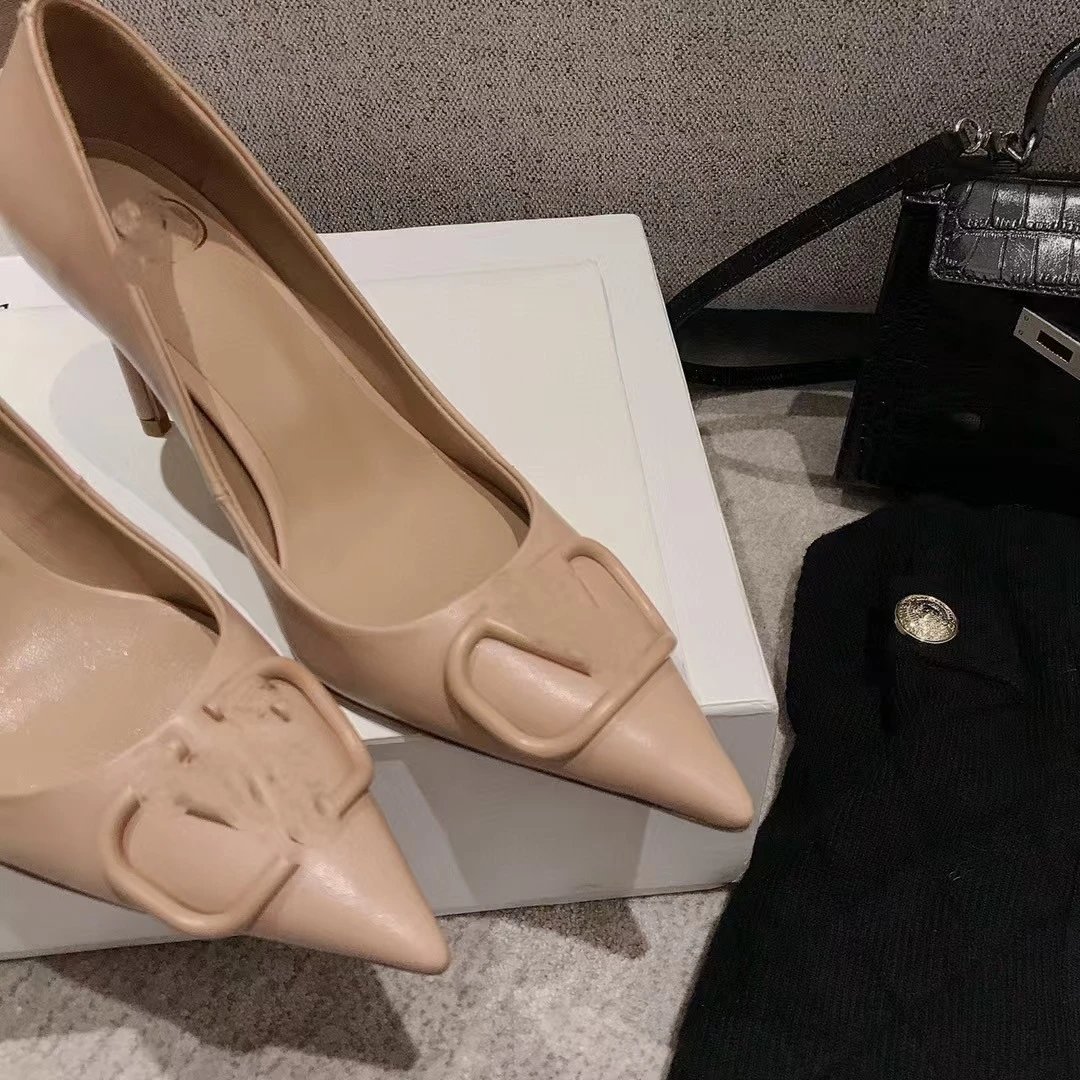 Dior J'Adior Silver Metallic Pointed-Toe Pumps with Crystal Buckle - 11