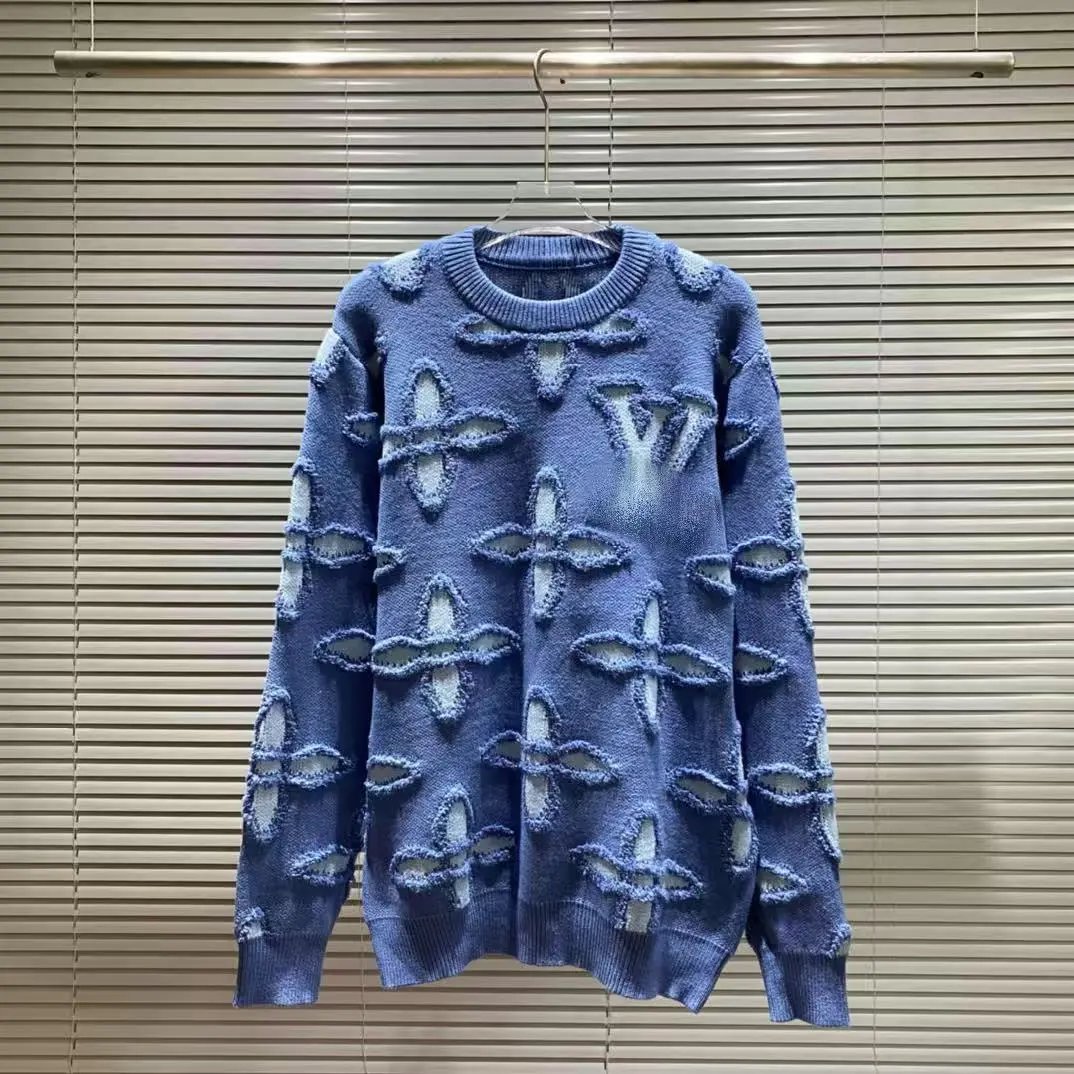 Off-White x Louis Vuitton Inspired Fuzzy Knit Sweater Black - 8
