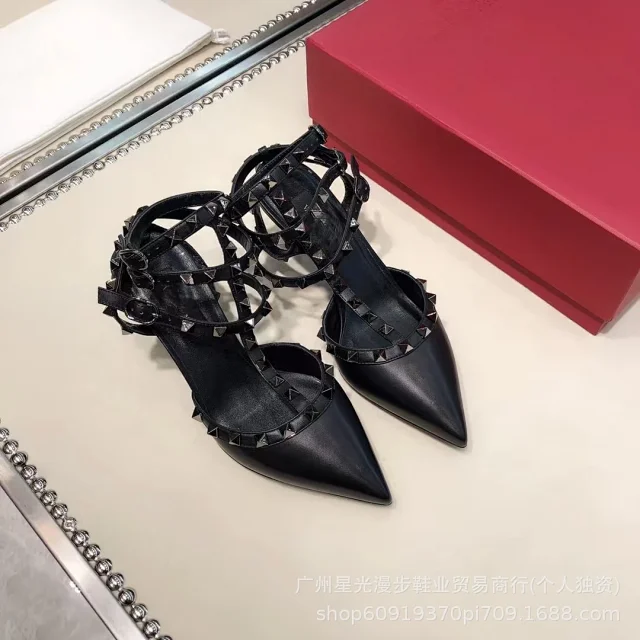 Unbranded High Heels Pointed-Toe Studded Ankle-Strap product detail image 5