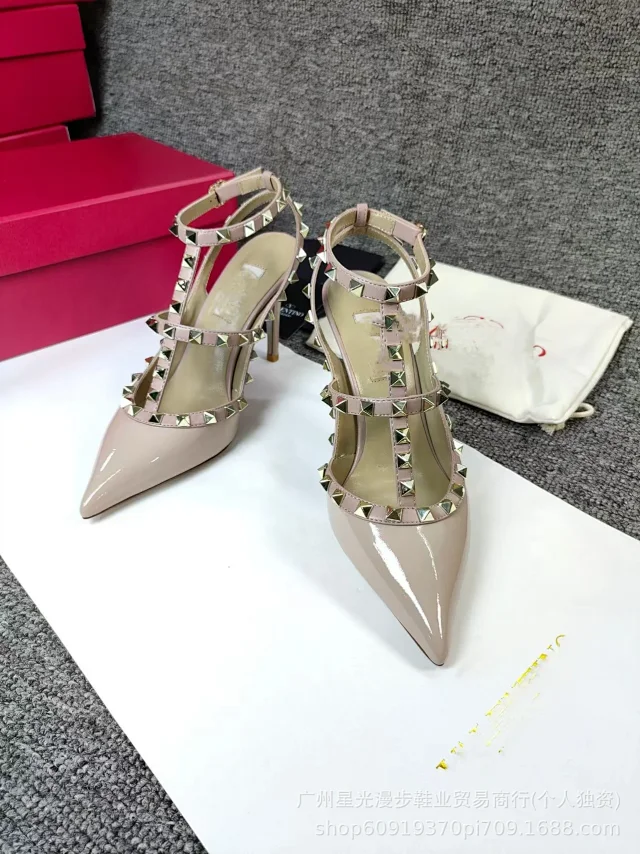 Unbranded High Heels Pointed-Toe Studded Ankle-Strap product detail image 16