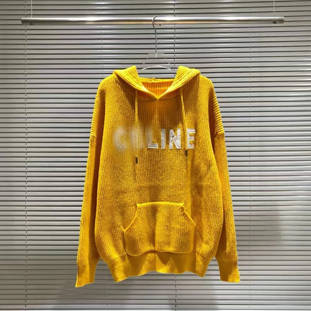 Celine Logo Embroidered Ribbed Knit Sweater Pink - 4