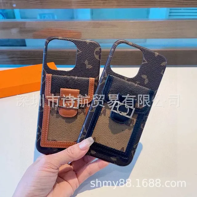 Unbranded Phone Cases Monogram-Pattern Card Holder Case with Ring Stand product detail image 1