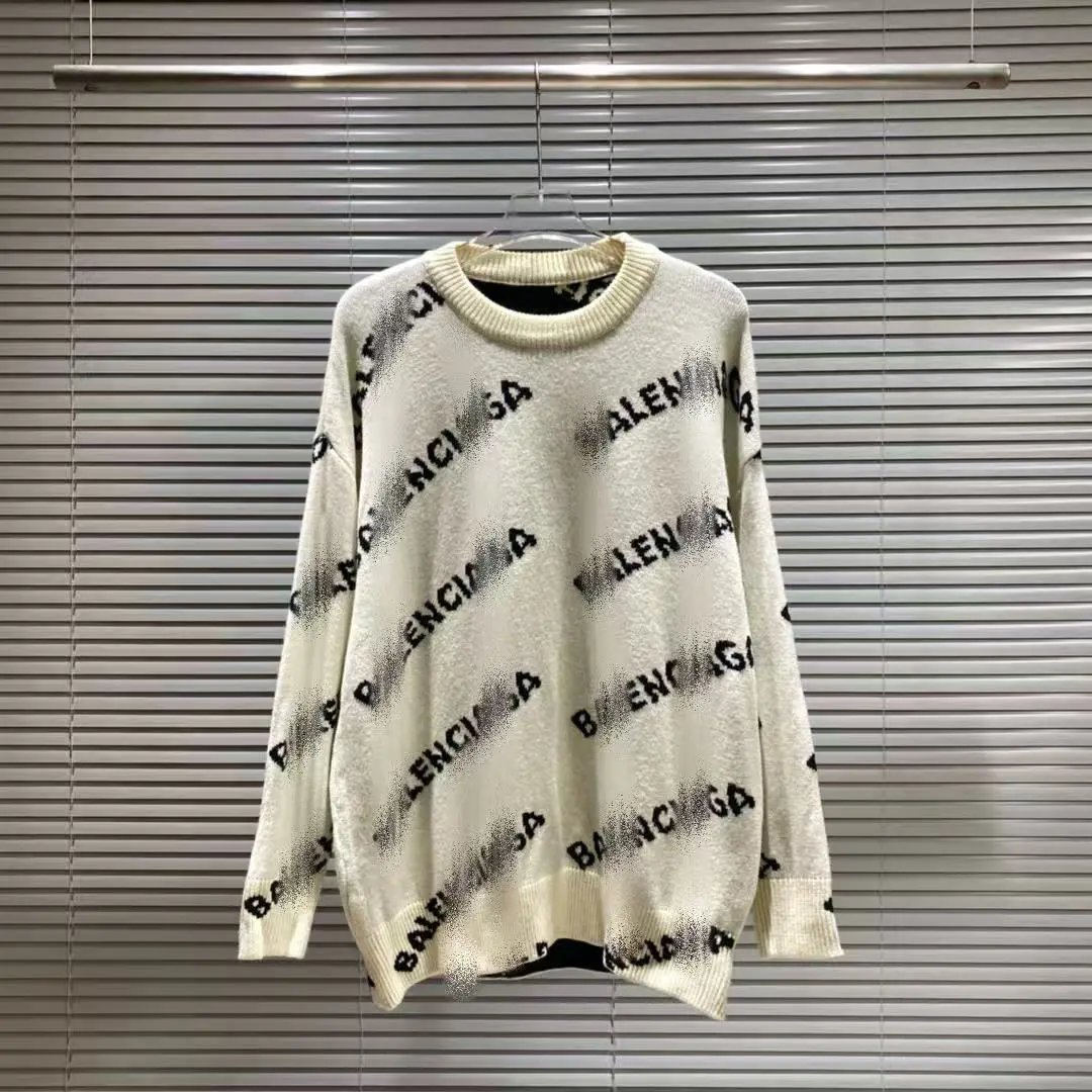 Balenciaga Logo Print Knit Sweater Black - 11