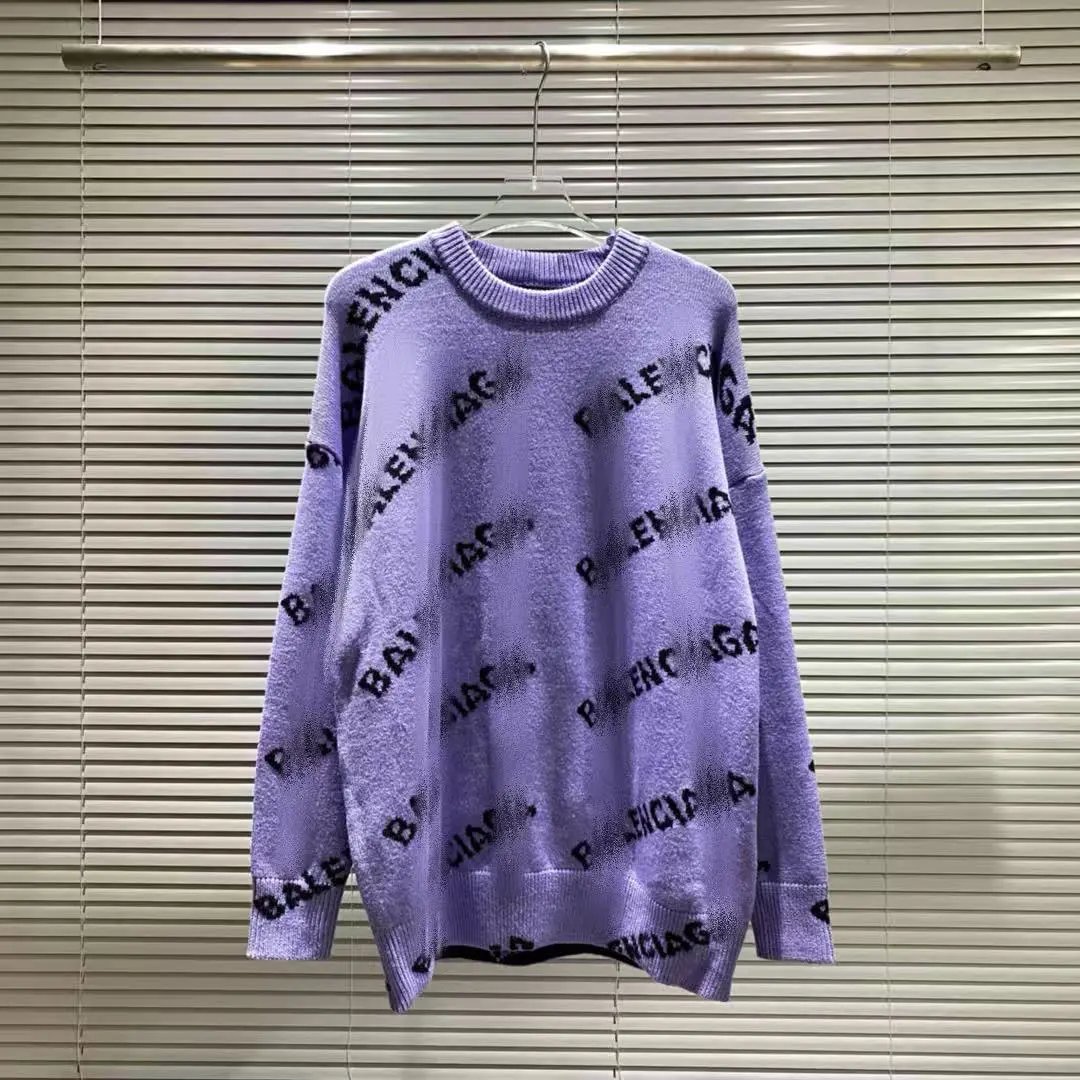 Balenciaga Logo Print Knit Sweater Black - 15