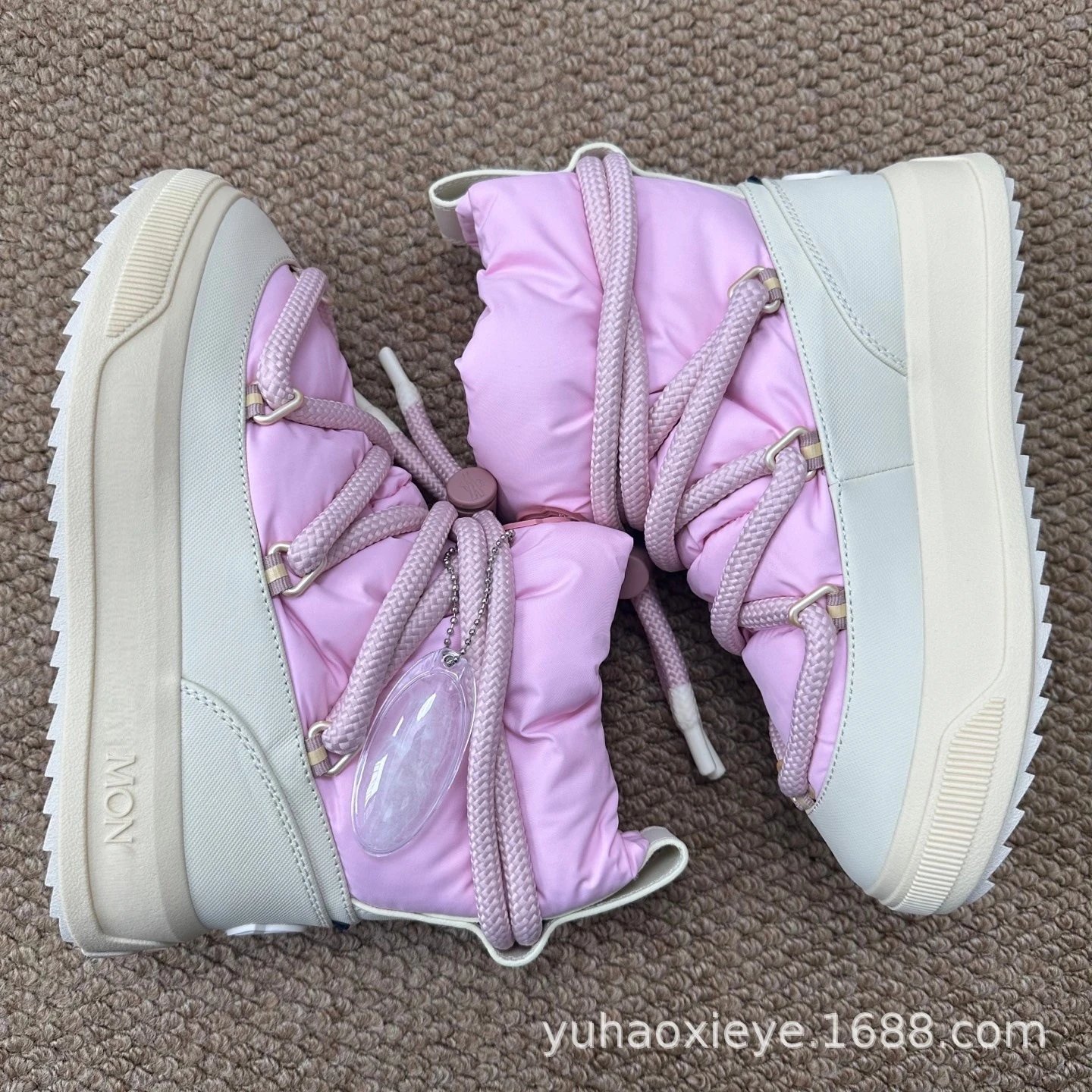 Moncler Genius x Off-White Pink Puffer Snow Boots - 18