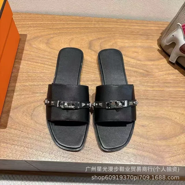 Unbranded Sandals Flat slide with turn-lock and studded strap detail product detail image 22