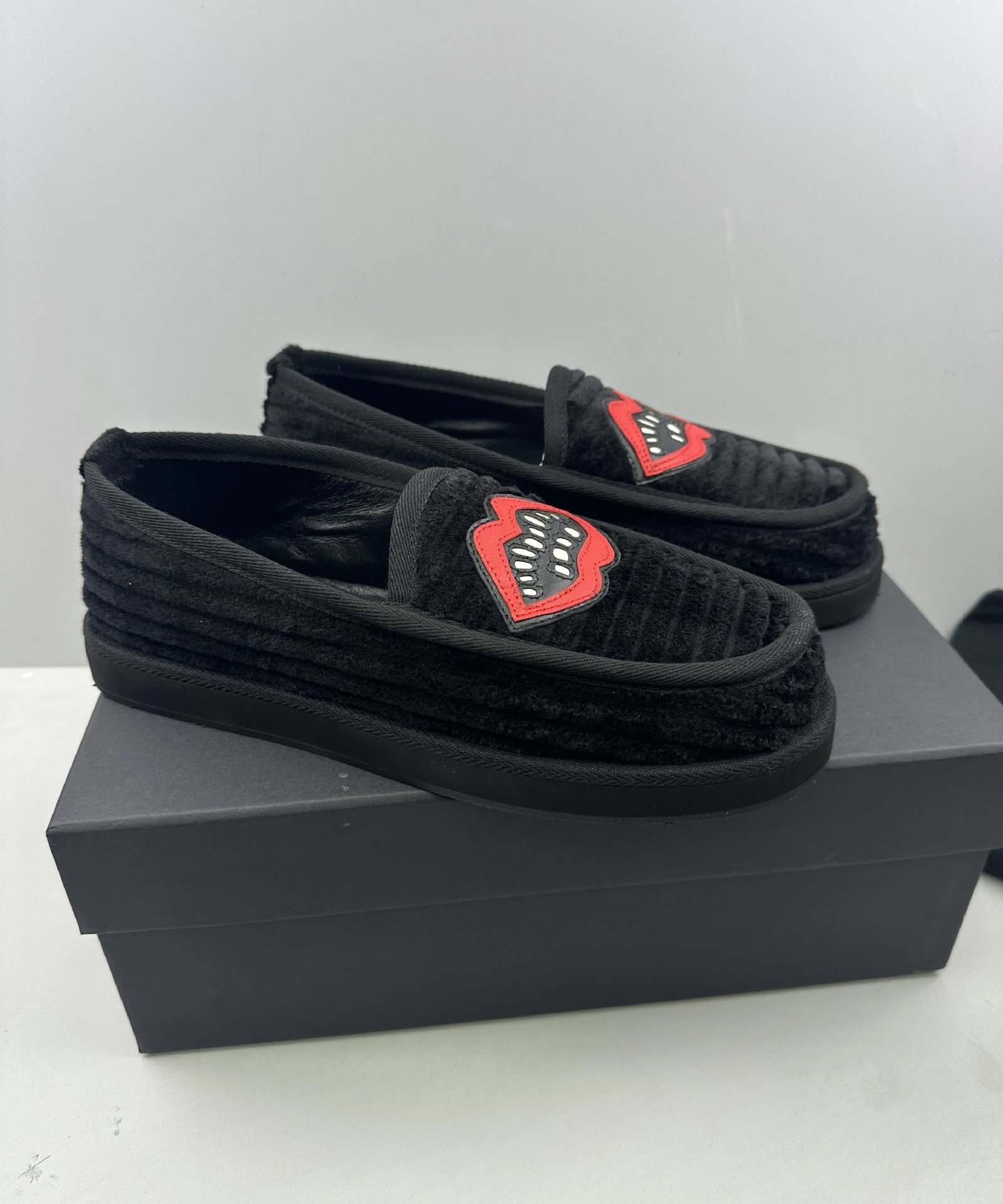 Chrome Hearts x Saint Tears Lip Motif Loafers Black - 12