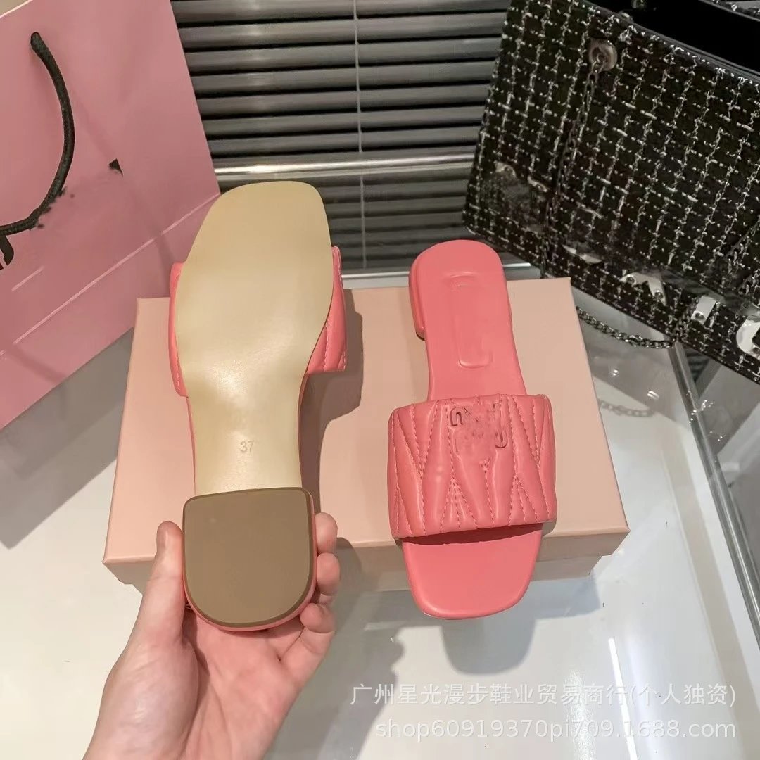 Quilted Slide Sandals in Pale Blue Slippers - 9