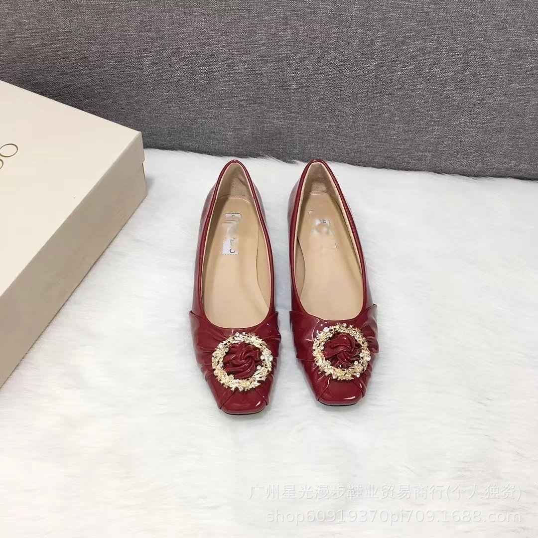JIN Pointed-Toe Stiletto Heels with Crystal Strap Beige Shoes - 47
