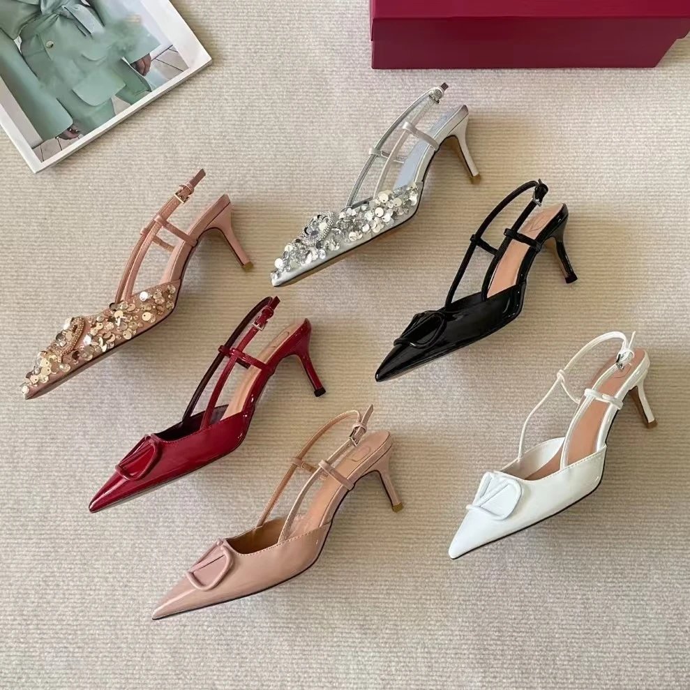 Unbranded High Heels Pointed-Toe Slingback with Square Buckle image 2