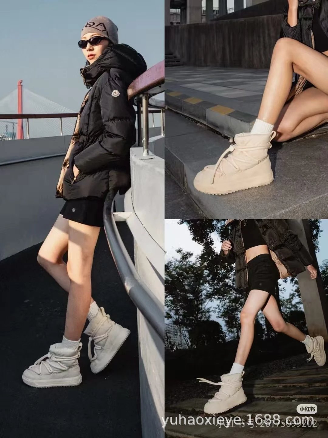 Moncler Genius x Off-White Pink Puffer Snow Boots - 3