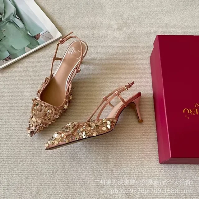 Unbranded High Heels Pointed-Toe Slingback with Square Buckle product detail image 11