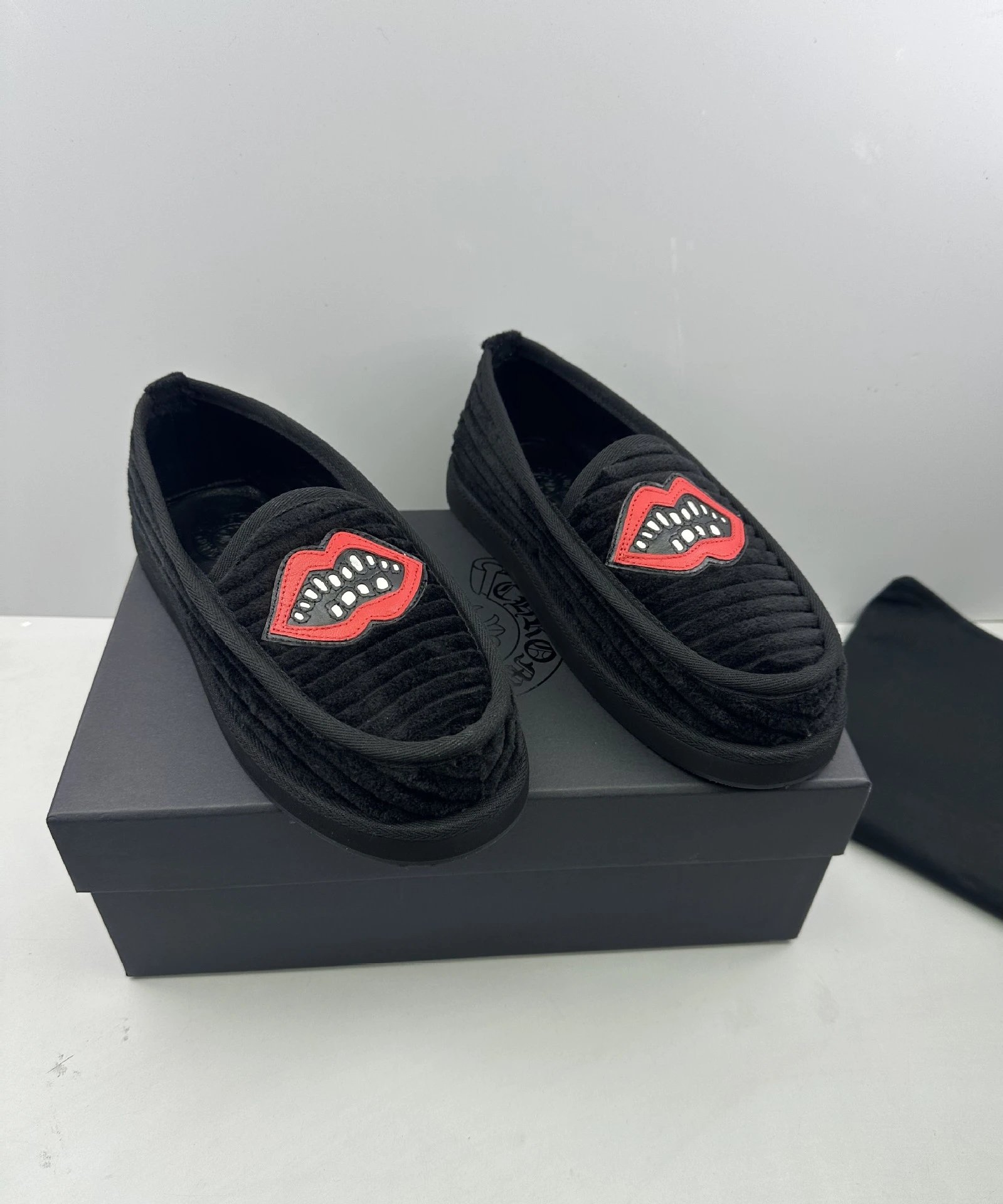 Chrome Hearts x Saint Tears Lip Motif Loafers Black - 10